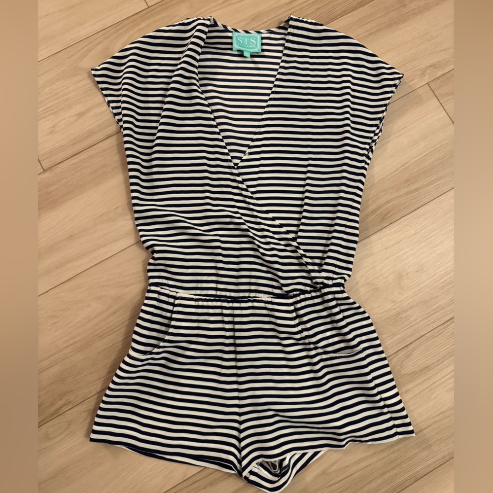 Sail to Sable Navy and White Striped Top